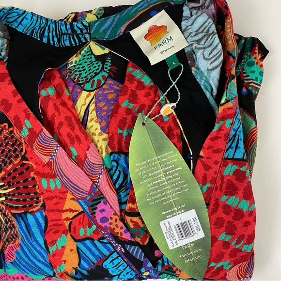 FARM Rio Black Cool Leopards Maxi Dress Large NWT - Picture 8 of 16